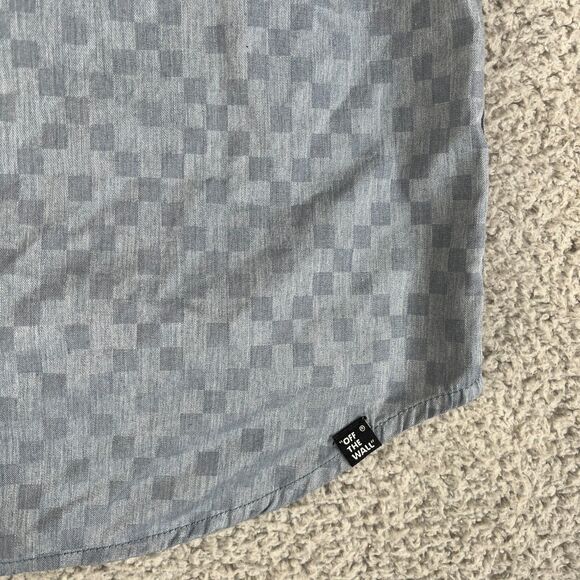 Lot of 2 Vans Shirt Men Medium Blue Red Plaid Button Pocket Surfer Skater School - Picture 6 of 16